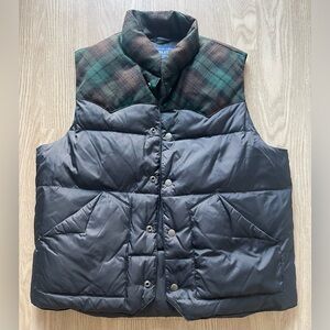 Pendleton Wool Vest Plaid & Navy puffier vest Mens Size Medium